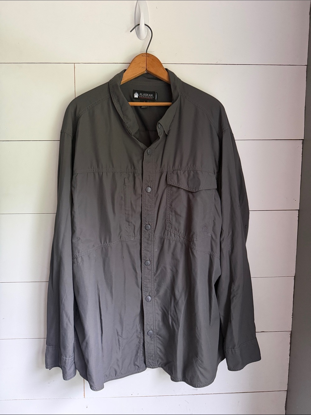 Duluth Trading Co. Charcoal Grey Outdoors Long Sleeve Snap Buttons Size XXL
